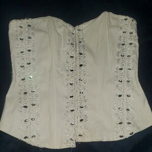Elegant White Corset with Embellishments